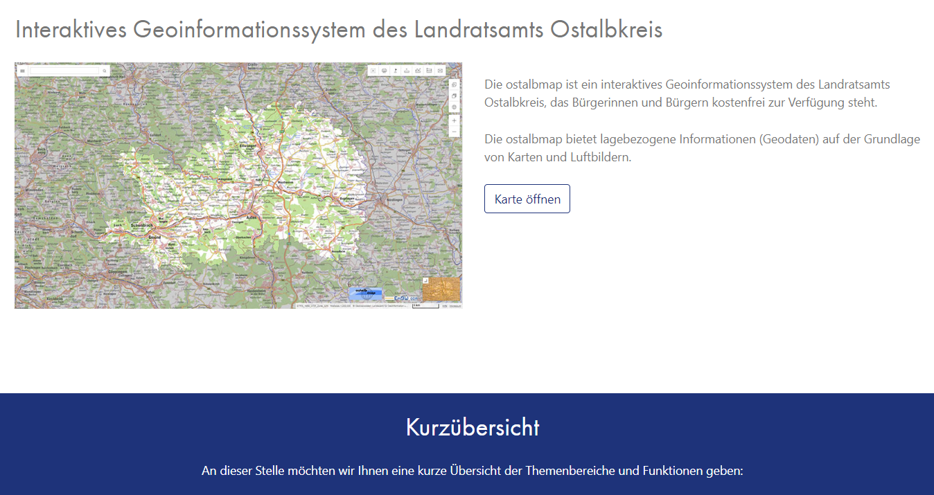 Bildschirmansicht der Kurzübersicht